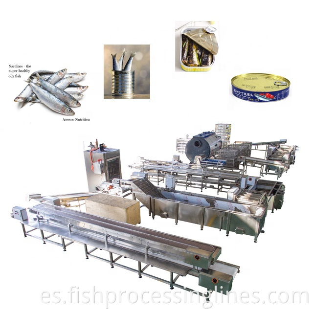 Herramientas y equipos de procesos de enlatado de sardina controlados de calidad total en equipos de fábrica de procesamiento de pescado